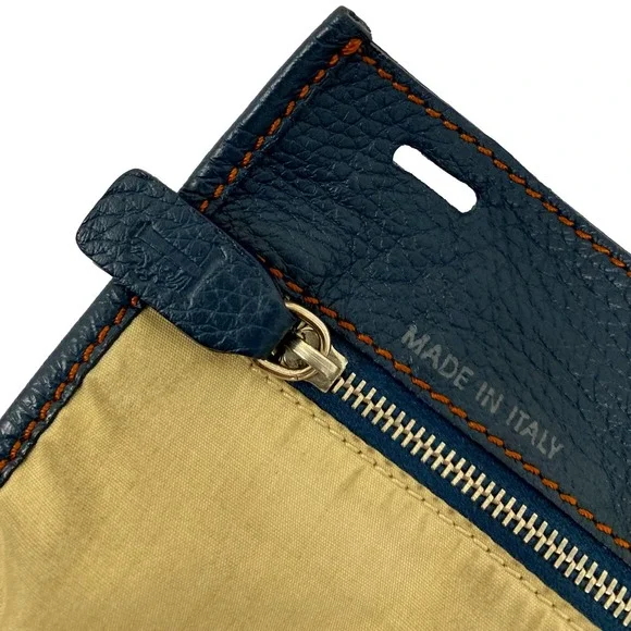 Tod’s Blue Pebbled Leather Belted Shoulder Bag EUC - Picture 13 of 16